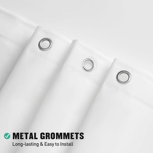 MitoVilla White Peva Shower Curtain Liner, Simple Plastic Shower Curta