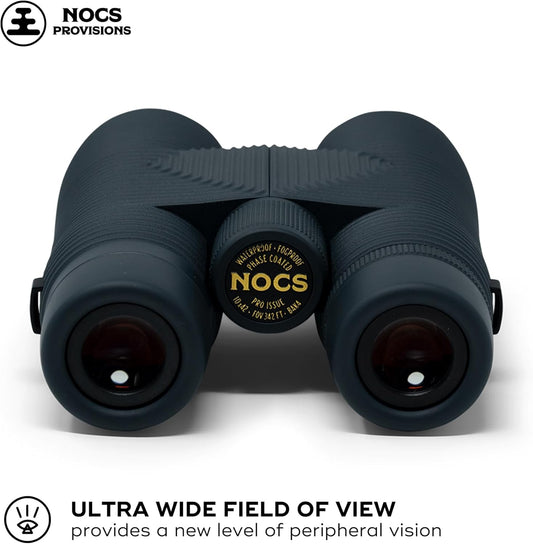 Nocs Provisions Pro Issue 10x42 Compact Fogproof Waterproof Binoculars for Adults & Kids, 10X Magnification, Wide View Multi-Coated Lenses for Bird Watching, Hunting & Stargazing - Talus Gray