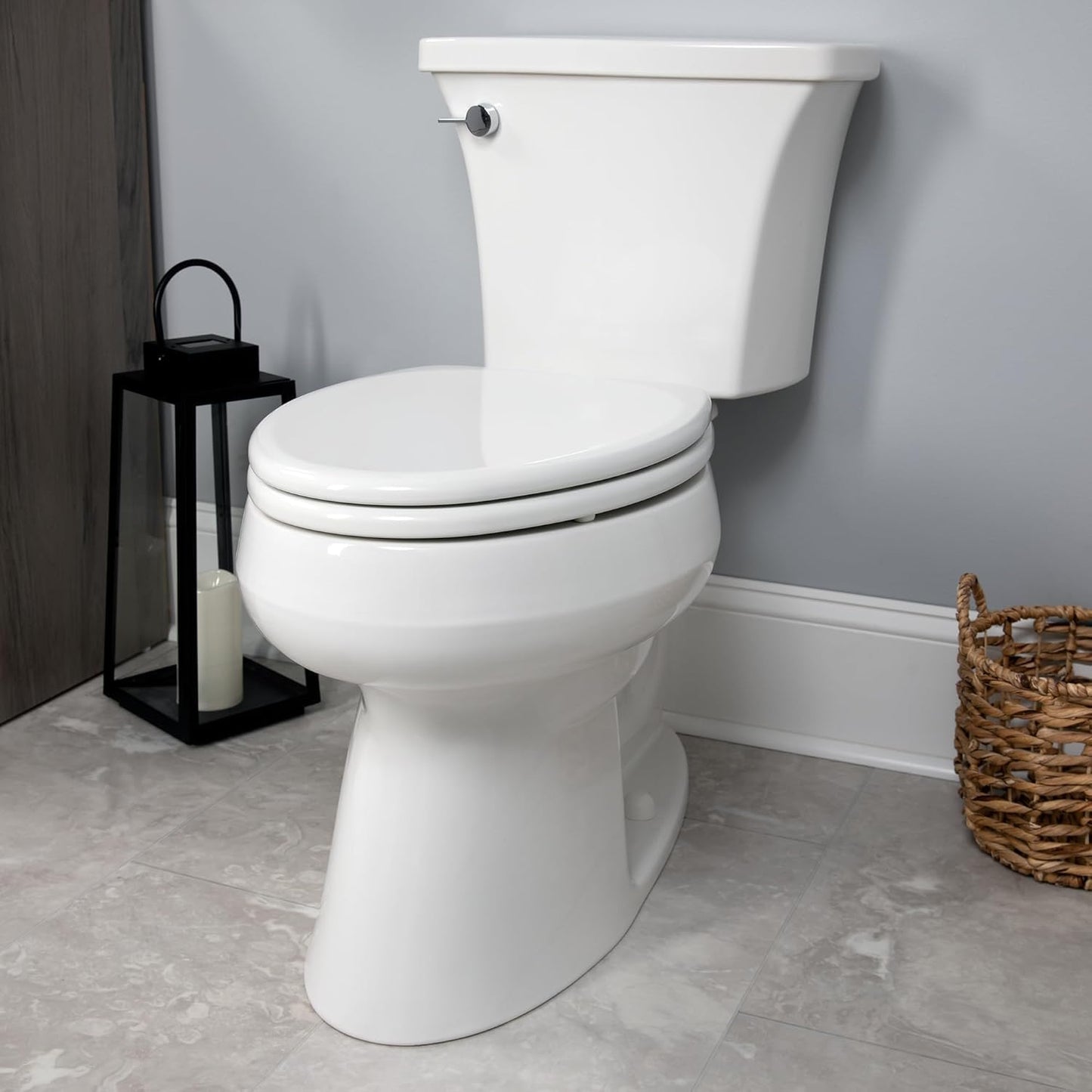 Mayfair Linden Slow Close Toilet Seat, Non Slip Heavy Duty Wood, Easy