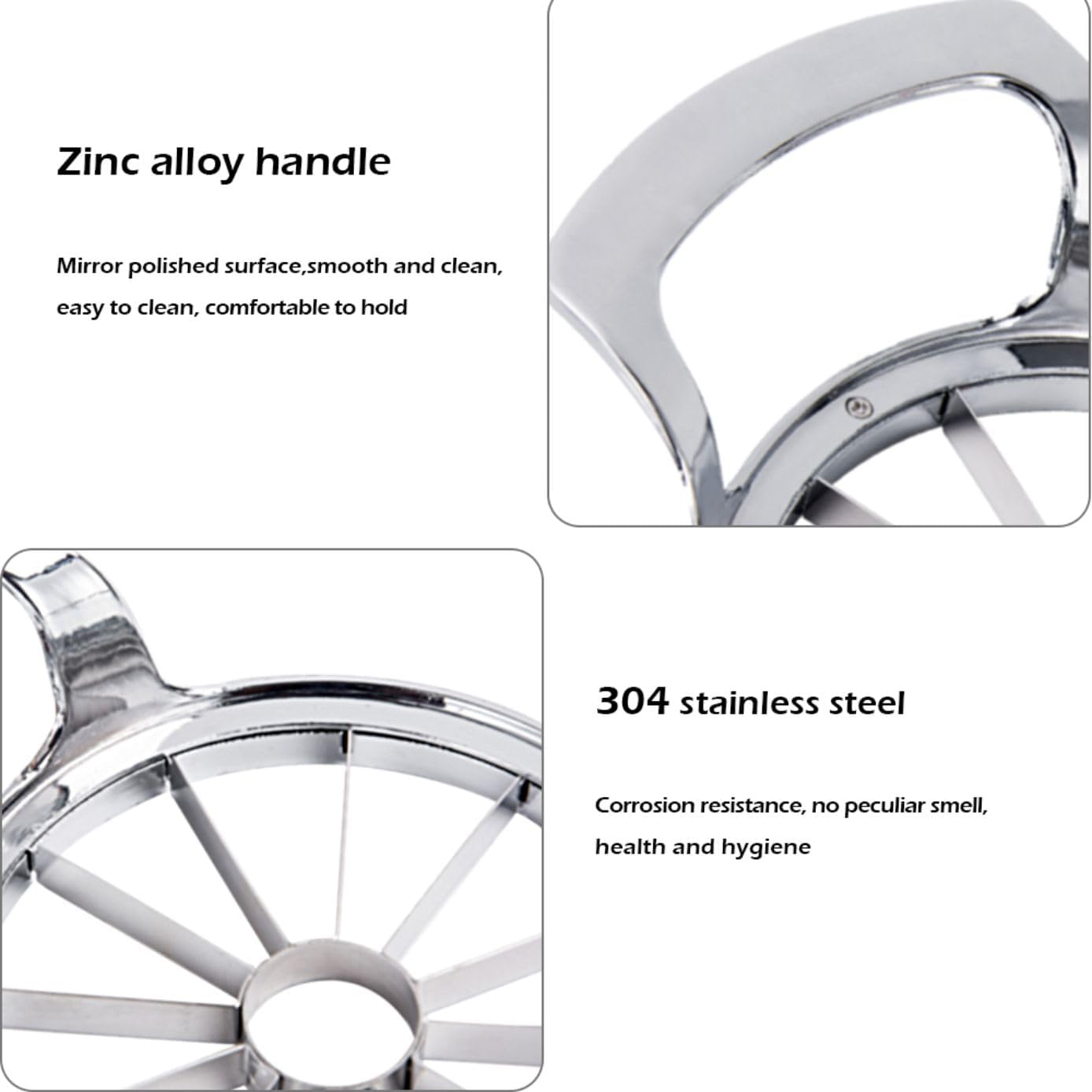 LIIGEMI Apple Slicer,12-Blade Extra Large Apple Corer, Heavy Duty Stainless Steel Apple Cutter and Divider,Easy to Use, Time-Saving.