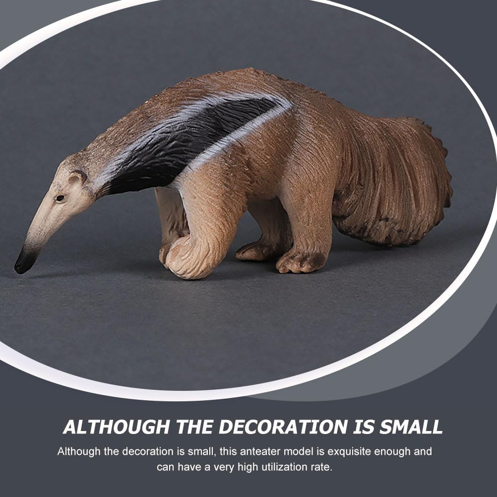 Kisangel Creative Anteater Figurine Realistic Animal Model for Home Decor for Miniature Gardens and Flower Pots Plastic Adornment
