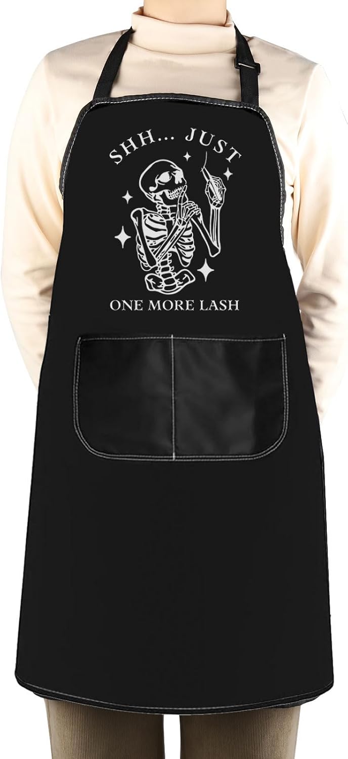 WCGXKO Shh Just One More Lash Kitchen Apron Beauty Lashes Gift Makeup Artist Gift Makeup Lover Gift
