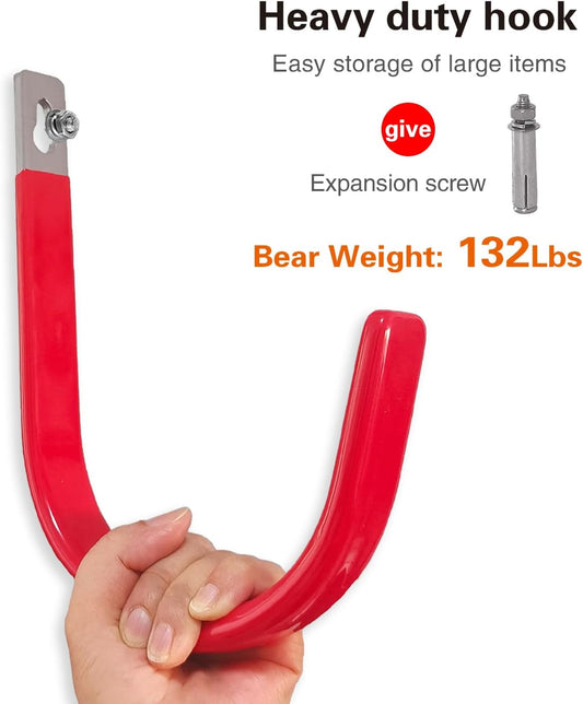 2 Packs Heavy Duty Steel Garage Storage Hooks Wall Mounted Utility Hoo