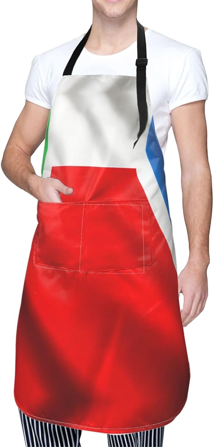 Costa Rica Flag 1 print Waterproof chef's apron with pocket apron for kitchen cooking baking barbecue and gardening