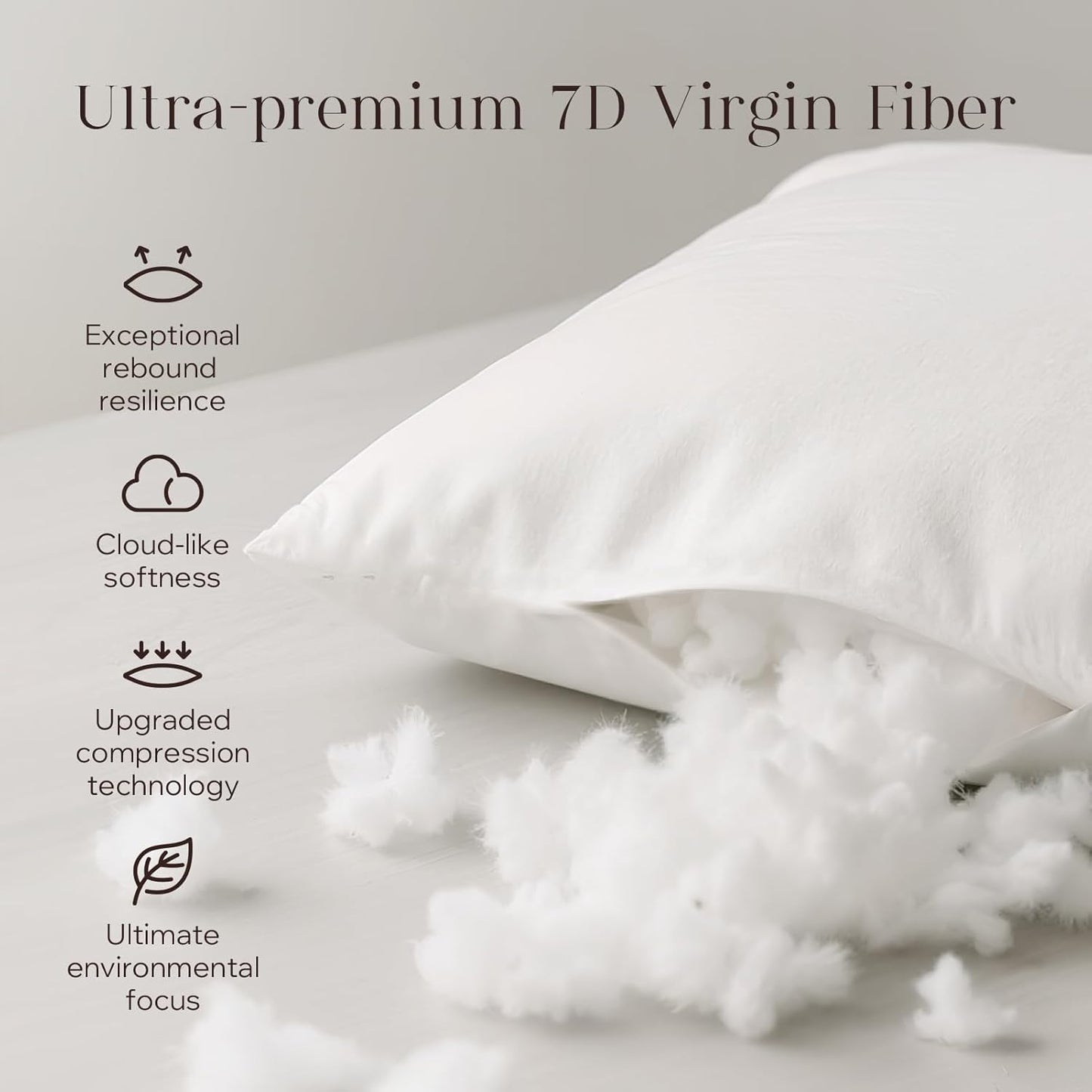 Phantoscope Pillow Inserts, Hypoallergenic 100% Virgin Fiber Square Form Microfiber Throw Pillow Inserts, Couch Bed Pillows 45x45 cm, 18x18 Inch (Pack of 4)