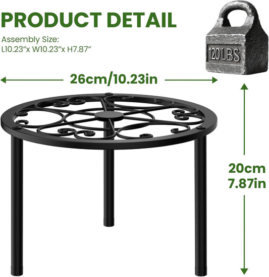 TOSKING 2-Pack Heavy Duty Metal Plant Stands - 10-inch Decorative Roun