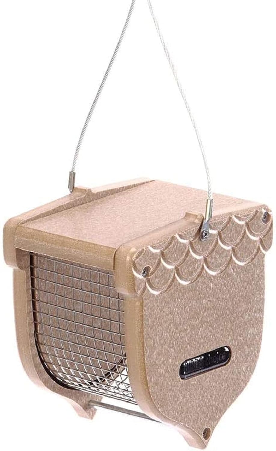 Birds Choice ACORN Peanut Feeder, Acord-Shaped Bird Feeder, 1 Quart, Taupe