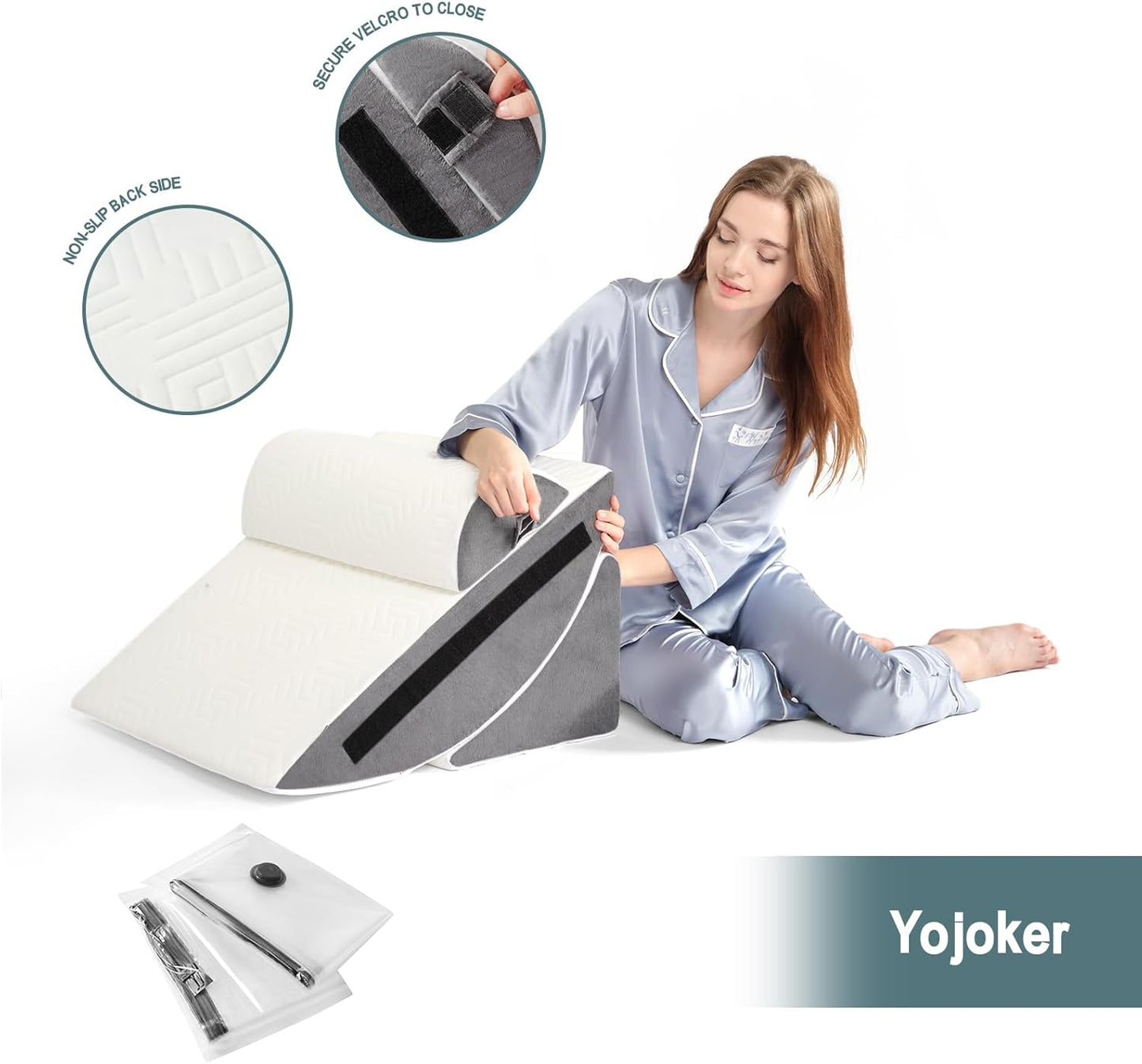 Yojoker 6pcs Orthopedic Bed Wedge Pillow Set for Sleeping, Post Surger