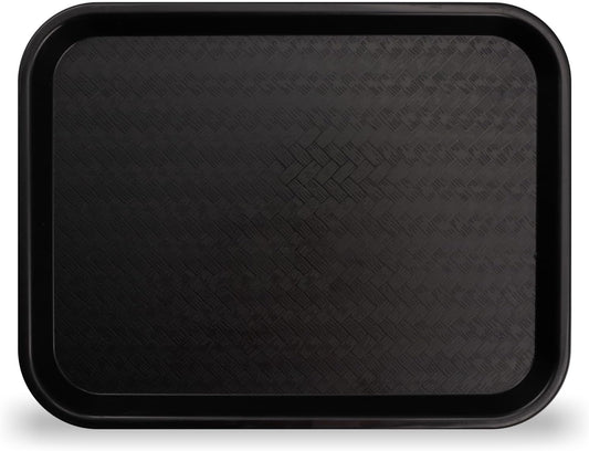 Carlisle FoodService Products Fast Food Cafeteria Tray 14" x 18", Durable Polypropylene with Slip-Resistant Surface, Stackable for Cafes and Schools, BPA-Free, Black