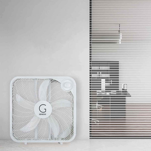 Genesis 20" Box Fan, 3 Settings, Max Cooling Technology, Carry Handle,