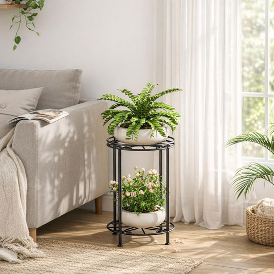 Plant Stand 2-Tier 10.2in Width 16.4in Tall Flower Pot Rack Small Plan