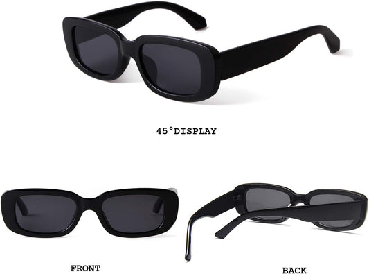 BUTABY Rectangle Sunglasses for Women Retro Driving Glasses 90βs Vinta