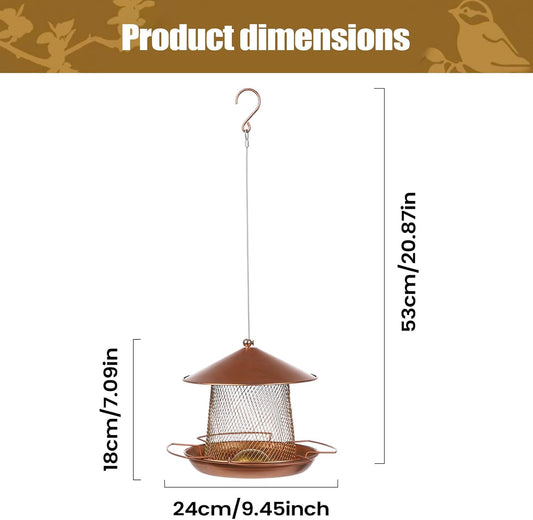 Bird Feeders for Outdoors, Decorative Hangable Small Bird Feeder Stand for Finches, Robins, Sparrows, Canaries, and Budgies, Backyard, Balcony, Patio, and Terrace Decor