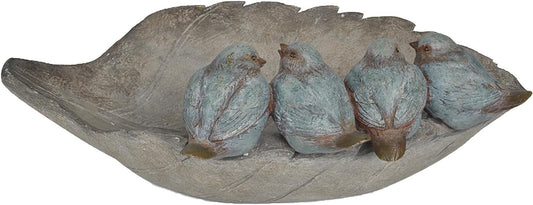 Bird-Feeder Wild Bird-Bath Bowl Outdoors - Garden Decor Polyresin Bird
