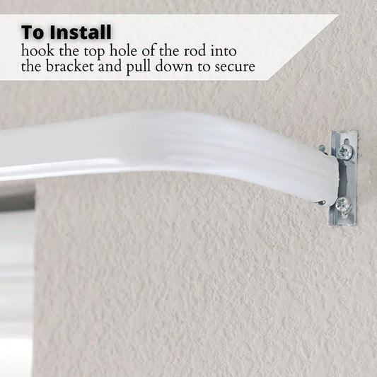 Heavy Duty Single Rod,Lock Seam Curtain Rod 28 to 48-Inch Adjustable W