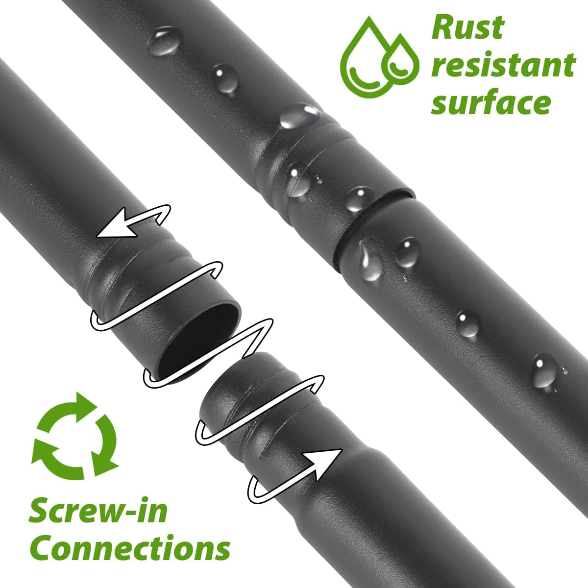 Bird Feeder Pole Stand Squirrel Proof for Outdoors Heavy Duty Shepherds Hook for Bird Feeder with Baffle, 88in Tall Double Garden Hooks for Hanging Plant Light, 1 Pack