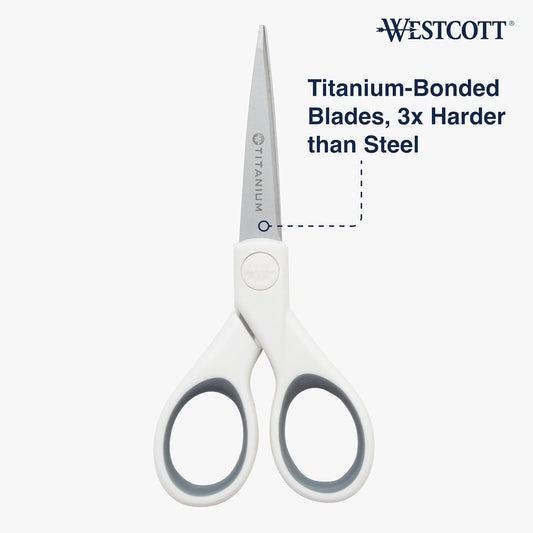 Westcott 5-Inch Micro-Tip Fabric Scissors with Titanium-Bonded Blades