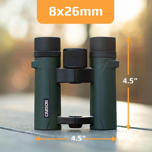 Carson RD Series 8x26mm Open-Bridge Waterproof Compact Binoculars (RD-