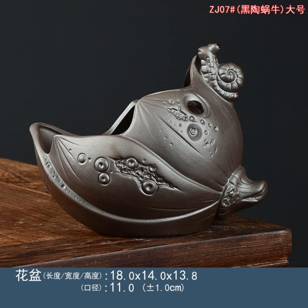 XIALON 13.8cm Chinese Style Flower Pots Ceramic Purple Sand Zen Style