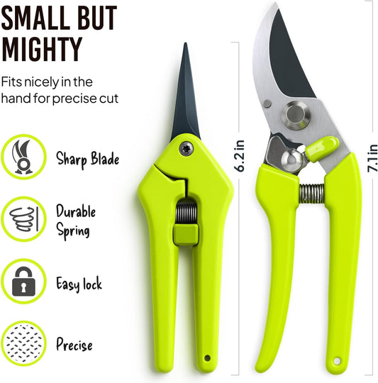 2-Pack Stainless Steel Gardening Scissors, Pruning Shears and Clippers