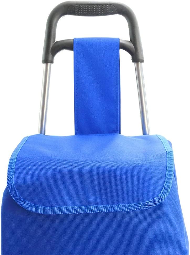 JSEIAJB Shopping Cart, Polyester, Metal, Resistant, Folding, Handles, Wheels, Colors, Pocket, Zipper, Kitchen, Cart Buy(D)