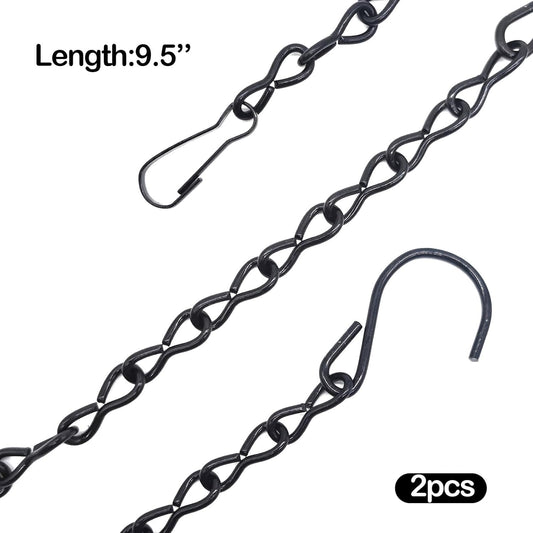BlingKingdom 2pcs 9.5 Inch Black Hanging Chains for Bird Feeders, Plan