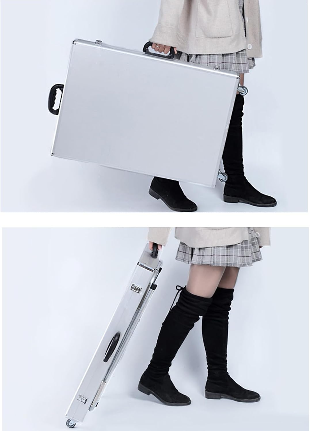 Mobile Foldable Vendor Cart, Aluminum Alloy Jewelry Display Case with Foldable Stand, Waterproof Night Market Jewelry Stall Display Suitcase, for Easy Transport and Displays