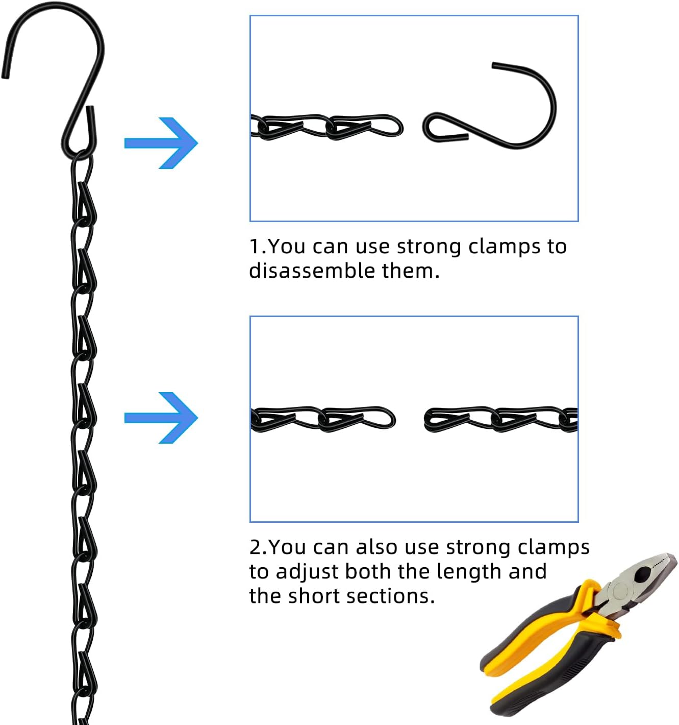 Chain for Hanging Plants,10 Pack 12.5-Inch Garden Plant Hangers for Hanging Bird Feeders,Planters,Lanterns,Wind Chimes, Chalkboards, and Ornaments.Small Chains Perfect for Indoor and Outdoor Decor