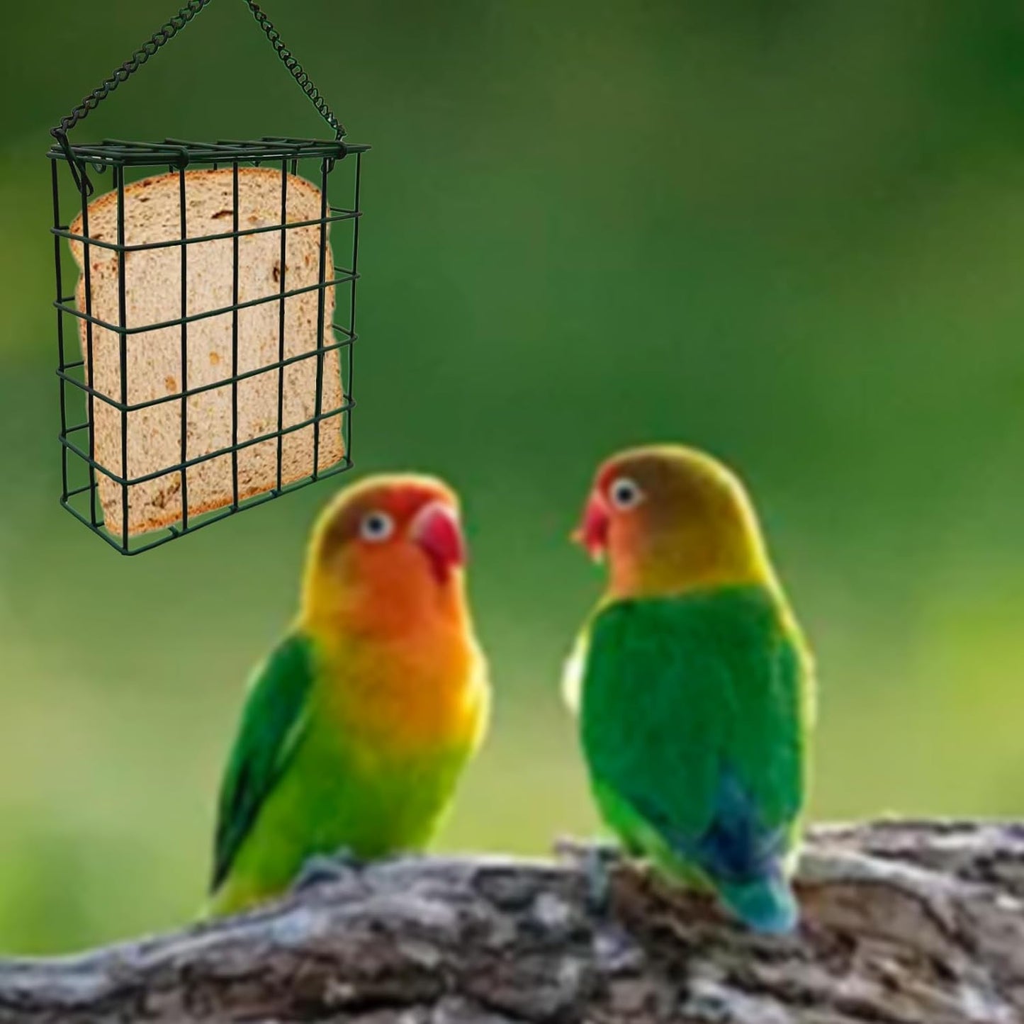 Suet Cake Bird Feeder Hanging Wild Bird Feeder for Outdoor Garden Cages Outside Suet Fruit Capacity Feeders (2 Pcs Black)