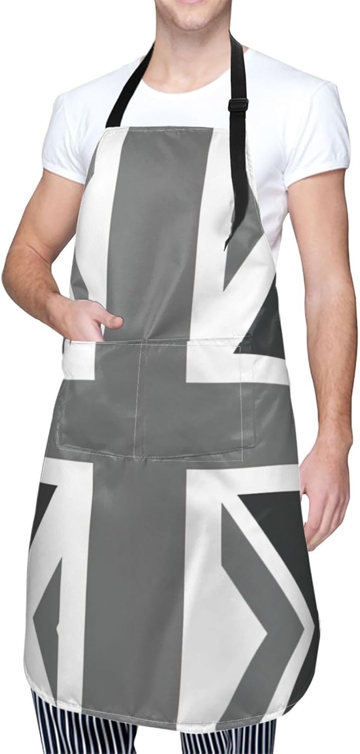 National Flag of The United Kingdom Print Laundry apron 28x33 In Waterproof Kitchen Apron with Pockets for Cooking Baking
