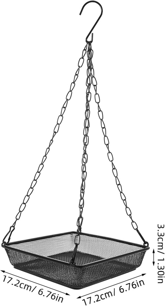 Milisten Outdoor Iron Mesh Bird Feeder Hanging Bird Food Holder for Garden and Balcony Compact Design for Easy Watching Durable Iron Construction Finish