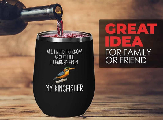 Bird Lover Black Edition Wine Tumbler 12oz - Lfe my bird - Hummingbird