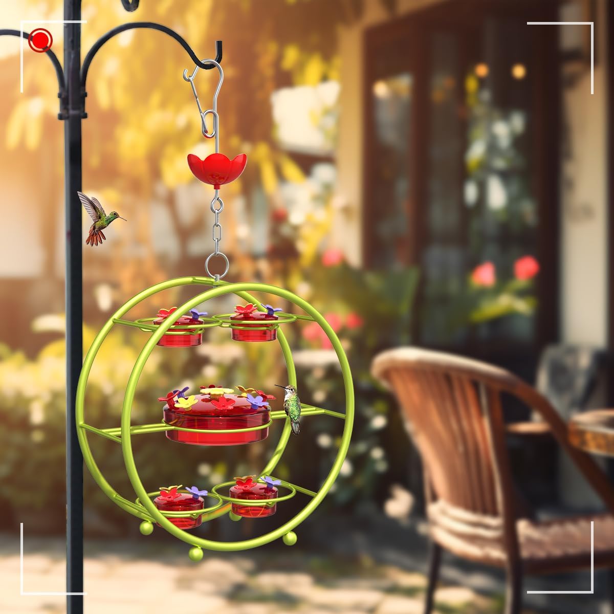 Hummingbird Feeders for Outdoors - Multi-Port, Top-Filling - Ant & Bee Proof, Ideal Garden Decor