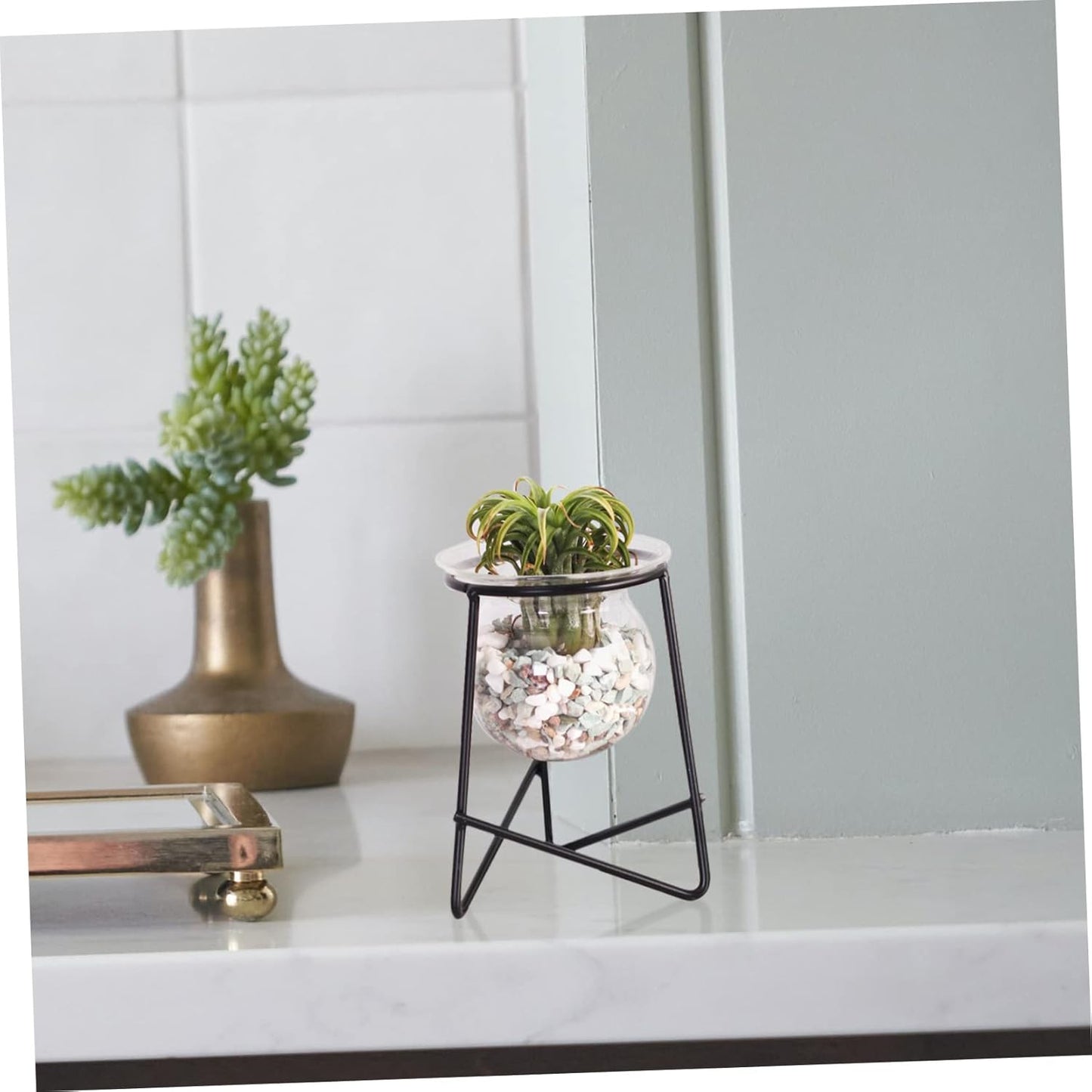 PRETYZOOM 4pcs Crystal Display Stand Elegant Holder for Spheres for Decor Iron Craftsmanship for