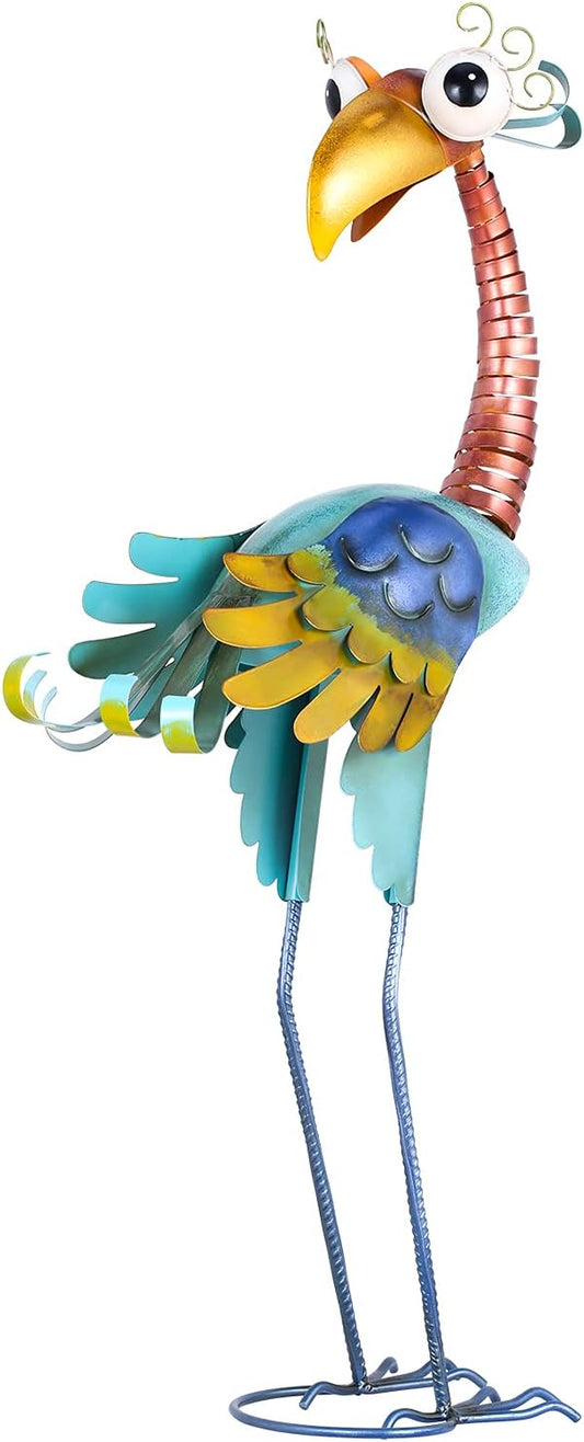 Tooarts Metal Garden Bird Statue Standing Animal Backyard Ornaments Ou