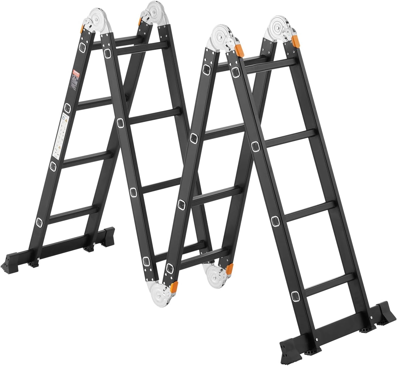 VEVOR Multi-Purpose Folding Ladder, 7-in-1 Tall Extension Step Ladder,