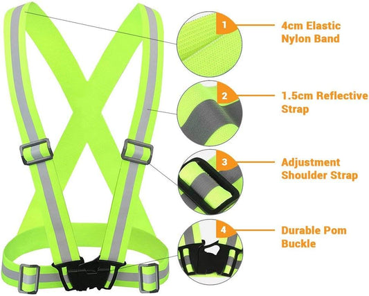 Reflective Vest Running Gear 2Pack, High Visibility Adjustable Safety