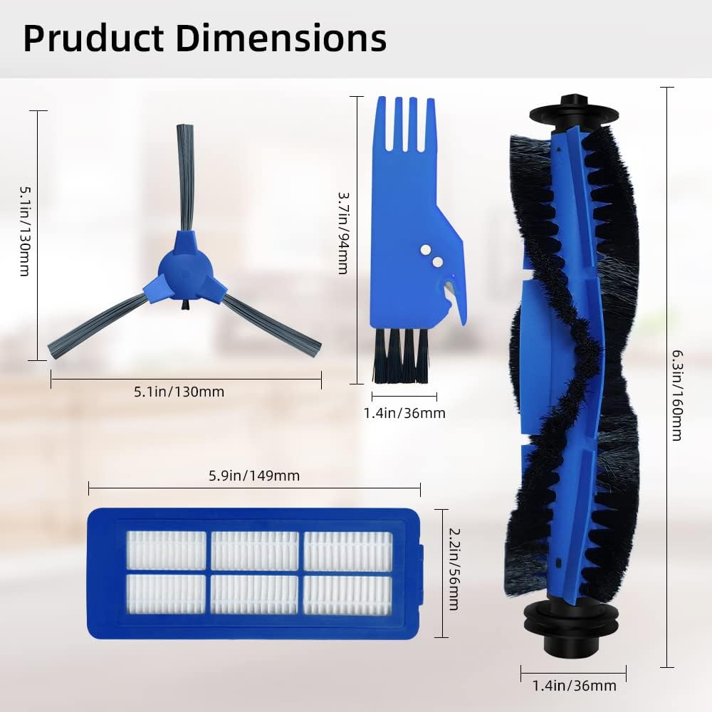 Spare Accessories Compatible for eufy 11S Max, 30C Max, 15C Max, G32 Pro, Robotic Vacuum Replacements: 1 Roller Brush 6 Side Brushes 5 Unibody Filter πππ ππ€π§ πππ or ππ―π¬