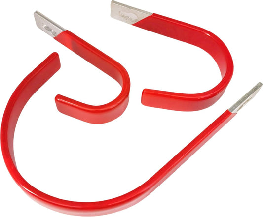 2Pcs Heavy-Duty wall Flat Iron Hooks with Anti-Slip PVC Coating, J-Shaped Hooks for organizing Garage and Garden Tools (Large)