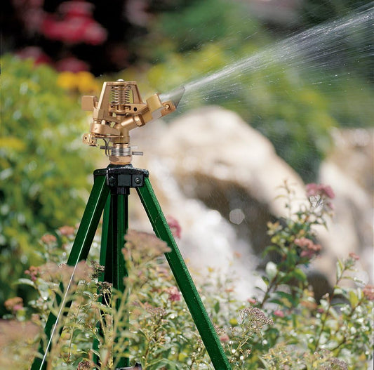 Orbit 56667Z Tripod Lawn Zinc Impact Sprinkler - 360 Degree Rotating S