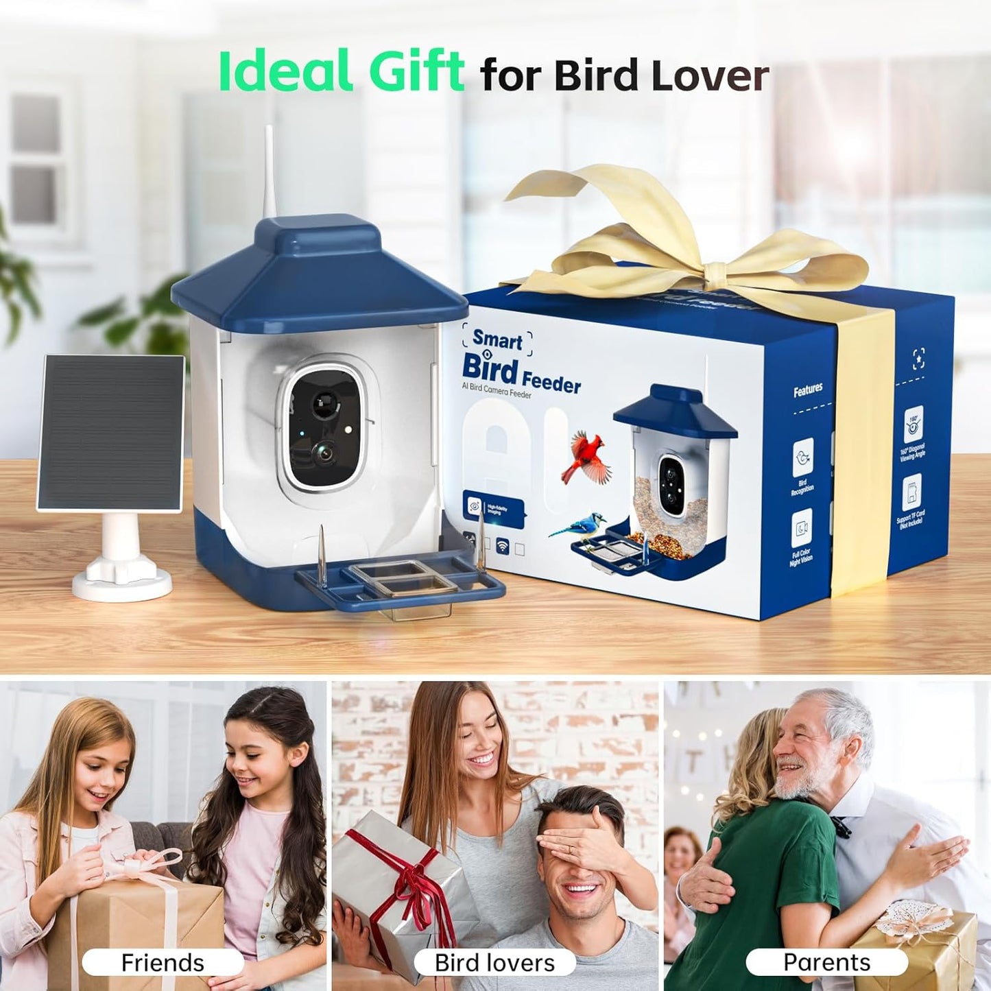 Bird Feeder with Camera, AI Bird Identification, Full HD Live Video, S