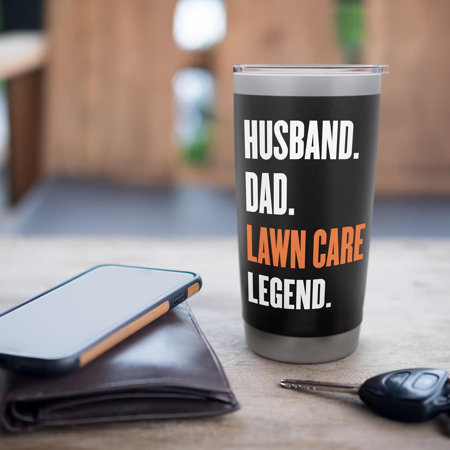 Funny Men Mowing Husband Dad Lawn Care Legend Yard Ar Stainless Steel Insulated Tumbler