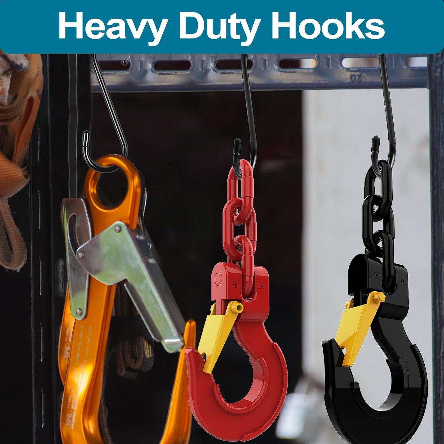 12 Pack Heavy Duty S Hooks, Vinly Coated 6 Inch Large Metal S Hooks for Hanging Plants, Non Slip Black Hanger Hooks for Closet Hanging Jeans, Baskets, Lights, Pot, Pans, Cups, Bird Feeder