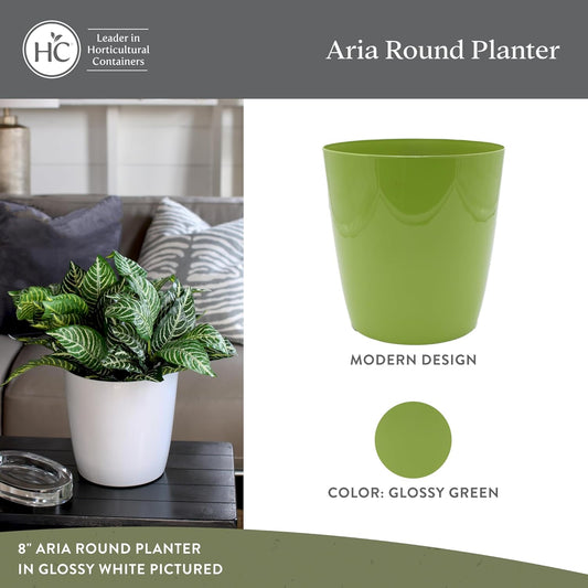 The HC Companies Aria Round Self-Watering Pot - Lightweight Plastic Pl
