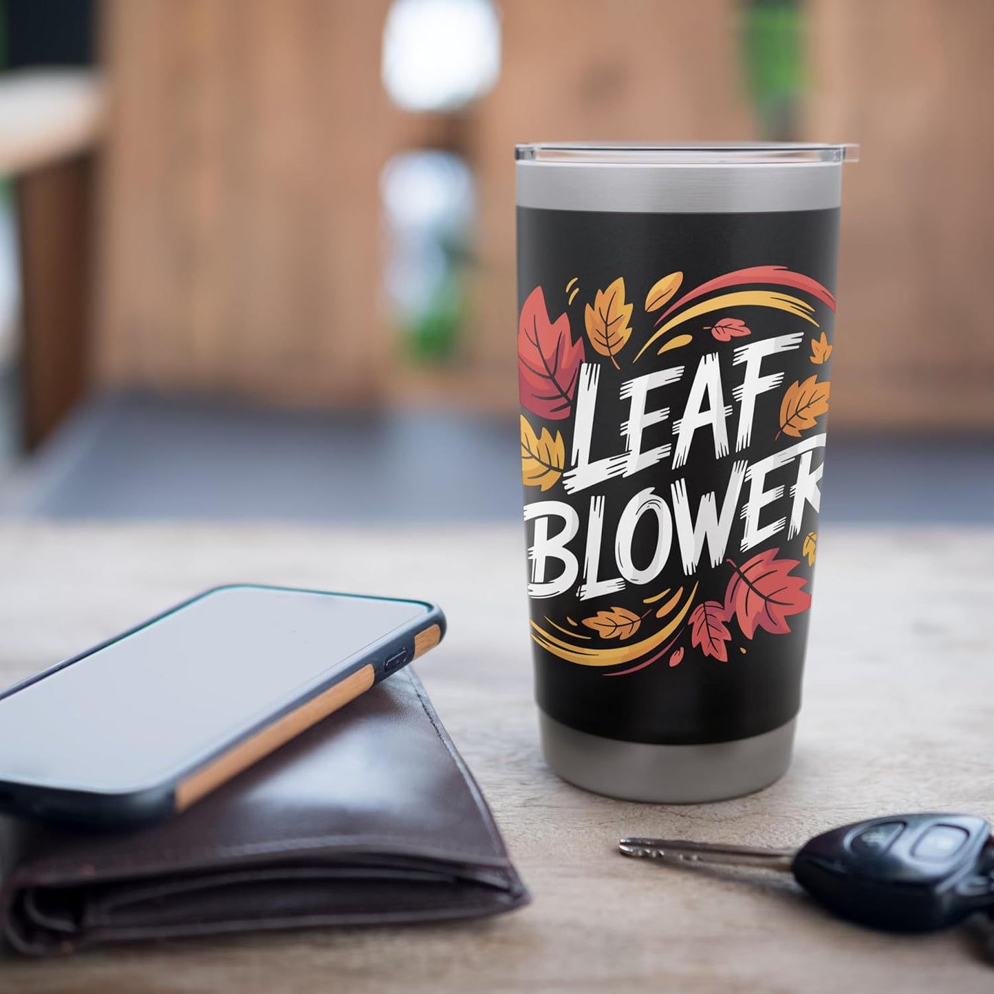 Funny Leaf blower Fall Landscaping Joke Gardening Stainless Steel Insulated Tumbler