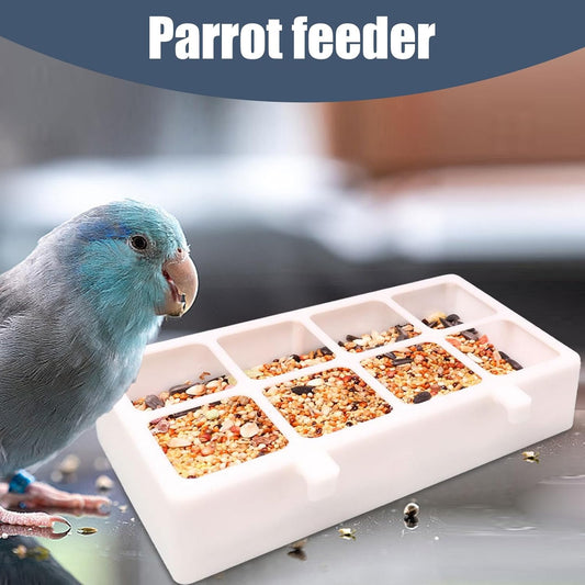 Bird Cage Feeder - 8-Grid Parakeet Water Dispenser - Parakeet Accessories for Yard Indoor Courtyard Garden Outdoors Balconies Wall Door Patio Porch Gazebo