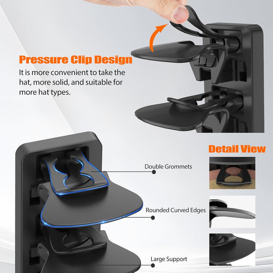 Hat Organizer for Baseball Caps Hold Up to 40 Hats, 2 Pack Hat Rack fo