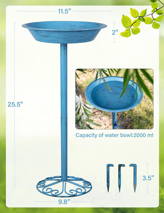 Bird Baths for Outdoors 25.5 Inch Height Outdoor Garden Bird Feeder Me