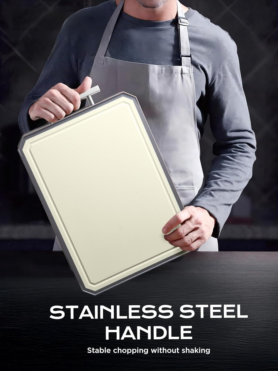 SNOWCLAD Stainless Steel Cutting Board,Double Sided Steel Bread Boards