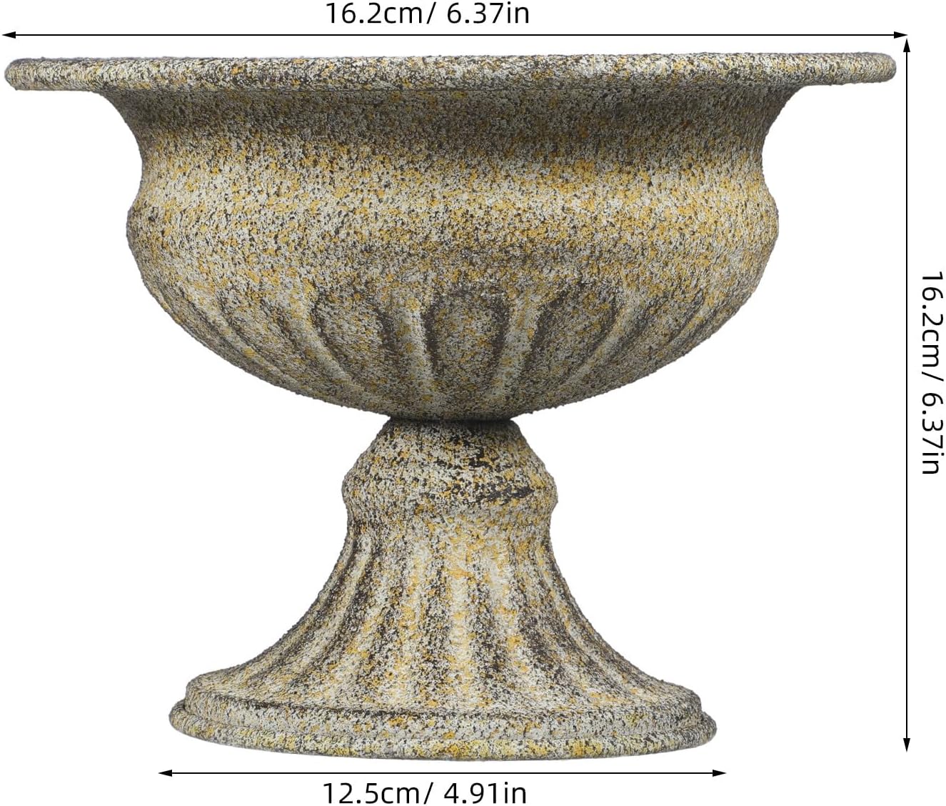 Milisten Vintage Metal Pedestal Vase Rustic Iron Flower Urn Pot Weddin